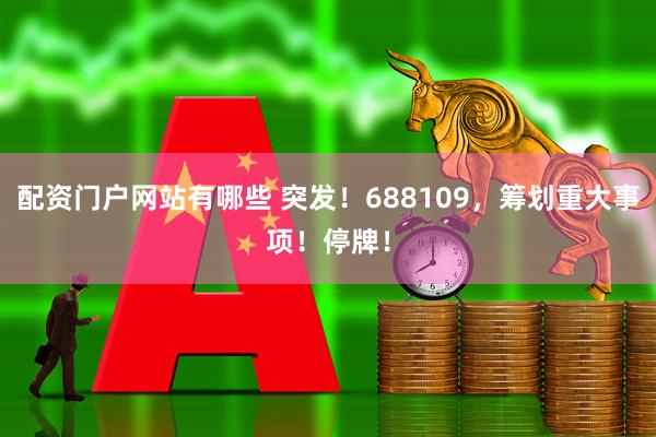 配资门户网站有哪些 突发！688109，筹划重大事项！停牌！